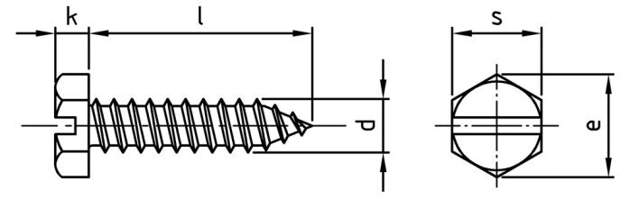DIN 7976 - Surub autofiletant cap hexagonal cu slot - C 4,2 x 13 SZ mm - 500 buc.