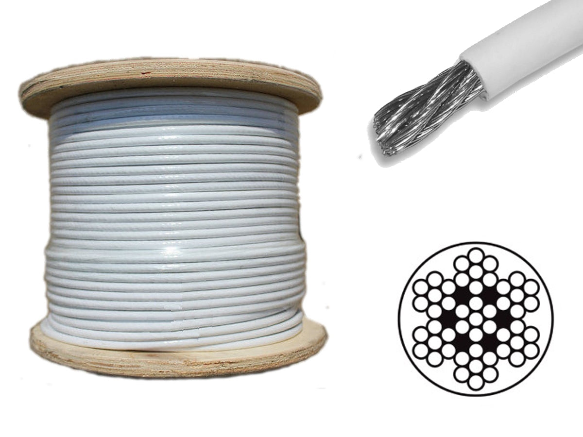 Cablu otel inoxidabil A4 3x5 mm 7x7 cu invelis PVC - 1 m