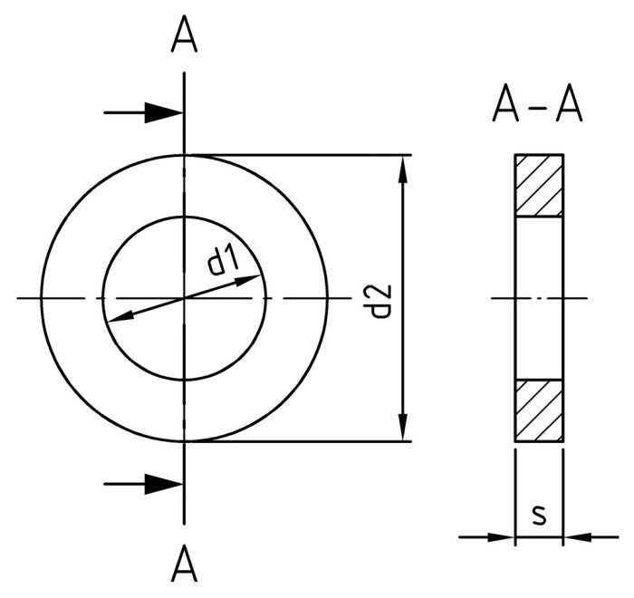 DIN 7349 - Saiba plata pentru suruburi si stifturi seria grea - 4,3 mm - 1000 buc.
