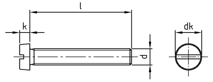 DIN 84 - Surub cap cilindric bombat crestat - M6 x 100 mm - 200 buc.