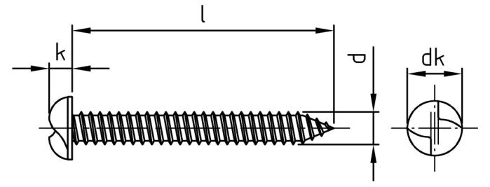 Surub siguranta cap plat cu filetare unidirectionala - C 5,5 x 38 mm - 100 buc.