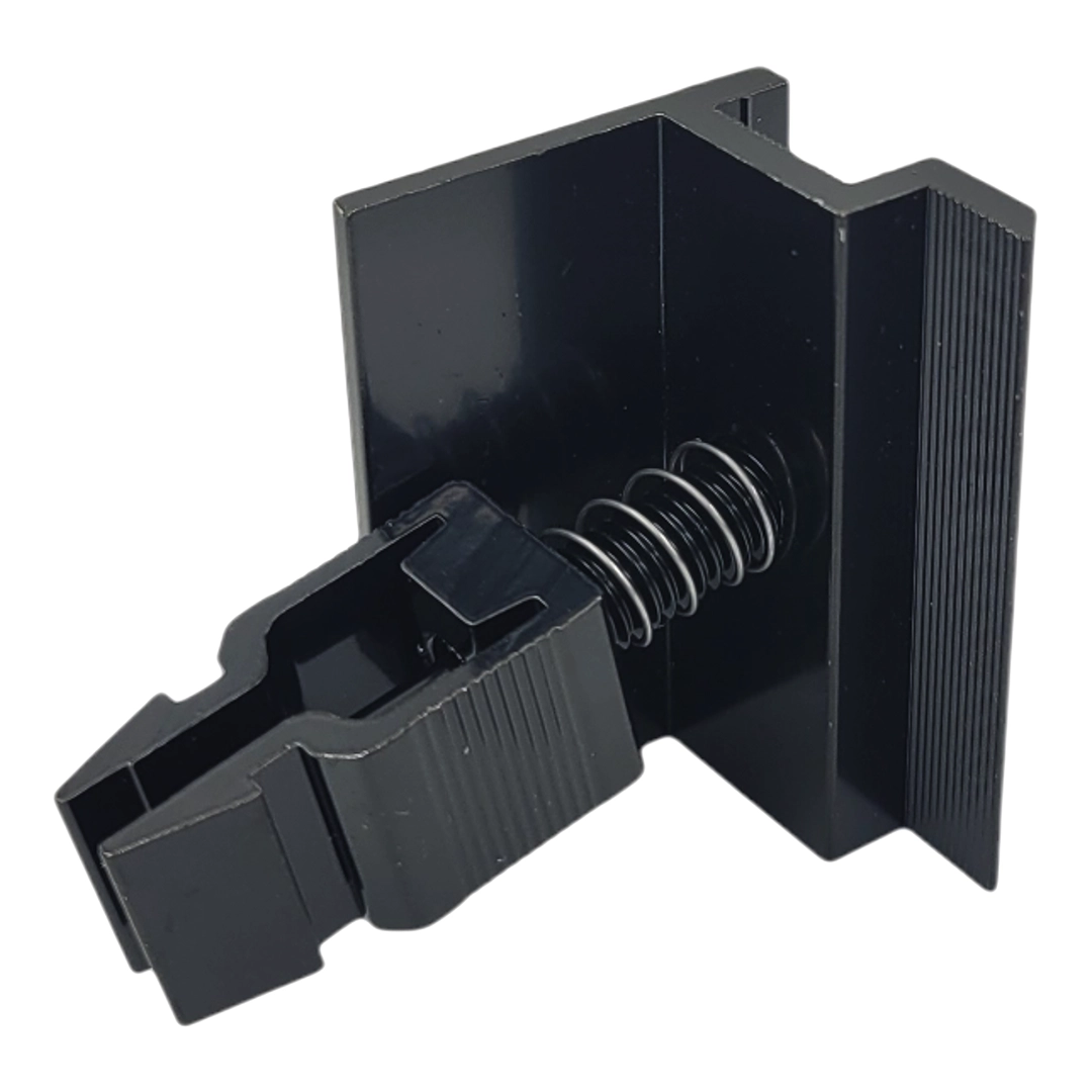 Clema de capat din aluminiu anodizat rapida cu click pentru profil H 40x40mm, fixare panouri solare fotovoltaice 30-40mm