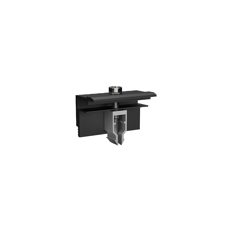 Clema de capat din aluminiu anodizat rapida cu click pentru profil H 40x40mm, fixare panouri solare fotovoltaice 30-40mm