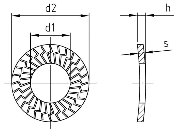 Saiba elastica zimtata Z tip M - M12 - 500 buc.