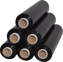 6x Folie stretch manuala neagra 1.4 kg, 50 cm, 23 microni