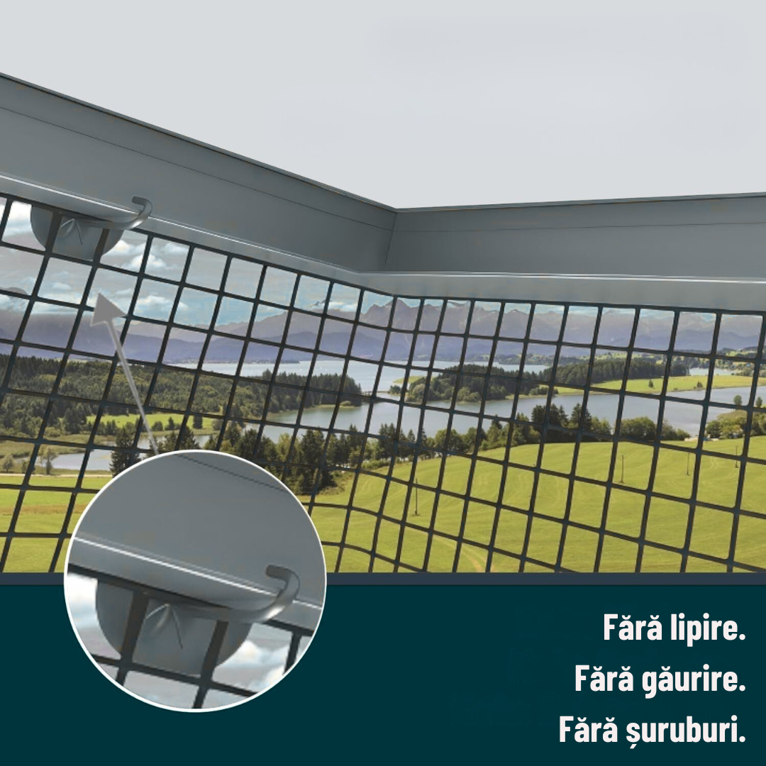Plasa de protectie panouri fotovoltaice, otel zincat 20cm L=30 m cu sistem de fixare inclus