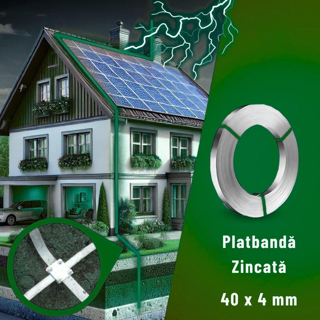 Platbanda zincata 40 x 4 mm, rola 25 kg / 20 m