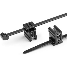 Set 100 Coliere / Șoricei / Fașete / Bride plastic cu cu clips prindere in panou fotovoltaic 200x4,6mm