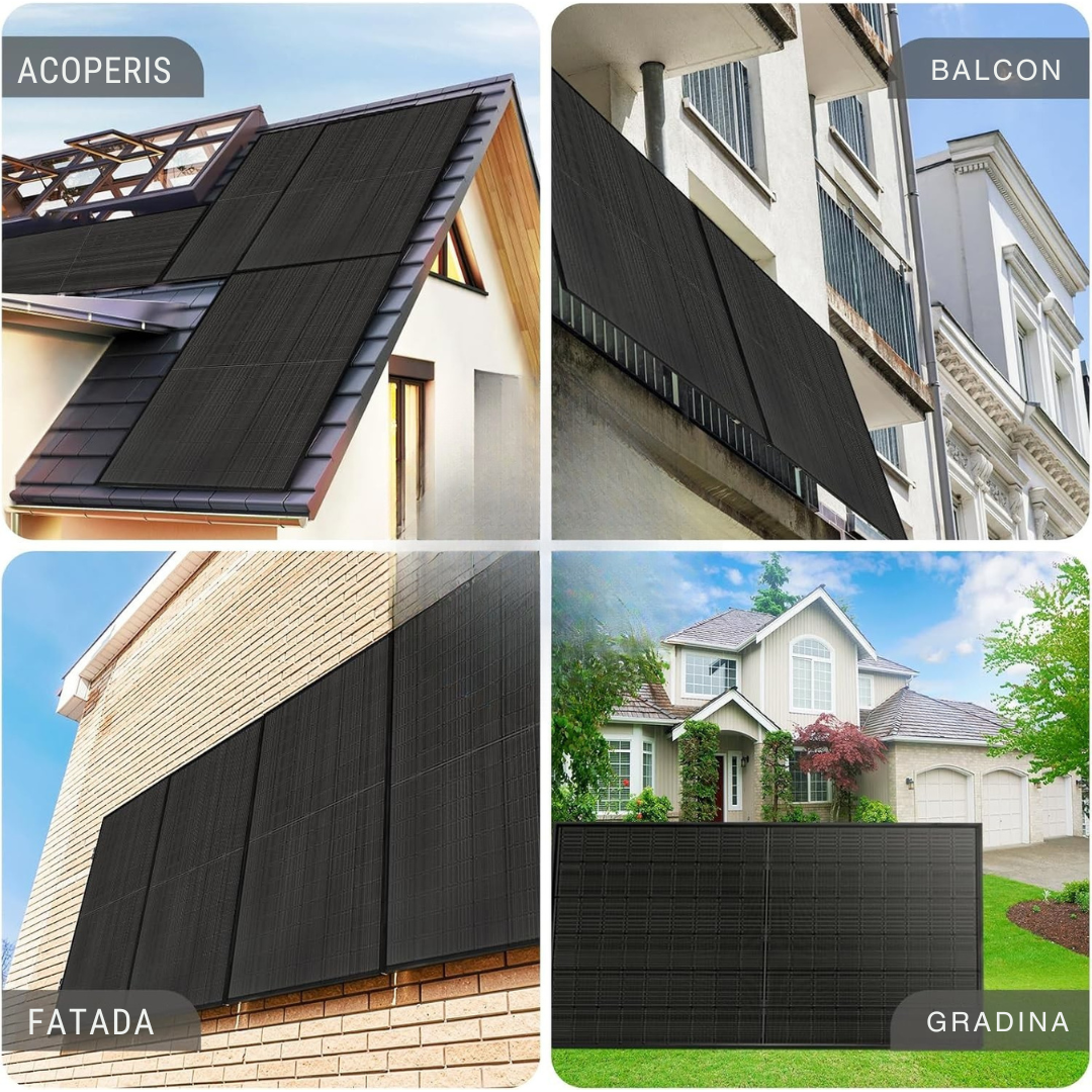 Sistem 2x Panouri Fotovoltaice Bifaciale pentru Balcon 840W