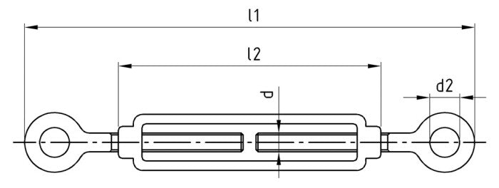 Surub de intindere cabluri / franghie ochi - ochi - M 12 mm - Admira Distribution