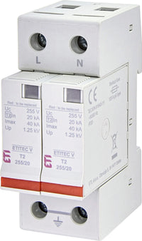 Descărcător supratensiuni ETITEC V T2 255/20 2+0, SPD tip 2 monofazat 255V AC, rețea TN-S, 2 module