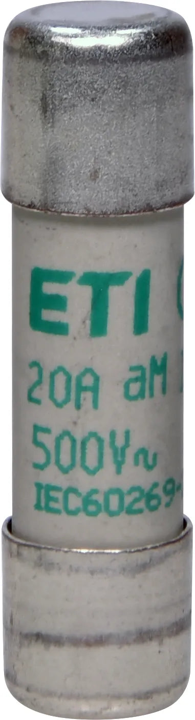 Siguranță fuzibilă cilindrică ETI CH10x38 aM 20A 500V AC, protecție motoare, contactoare și relee