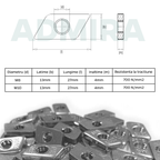 100x Piuliță canal cap T 28x15 mm M8 M10