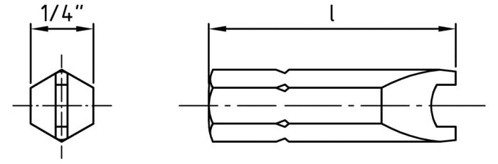 Bit siguranta pentru surub cu 2 gauri - 1/4" x 25 SP10