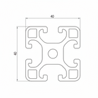 Profil IM 40x40mm(8), Aluminiu Anodizat, 3000mm