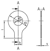 DIN 93 - Saiba de siguranta cu aripioara - 34,0 mm - 50 buc.