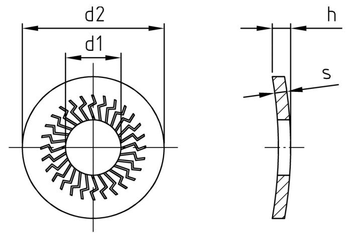 Saiba elastica zimtata Z tip L - M10 - 500 buc.
