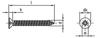 DIN 7982 - Surub autofiletant cap inecat cruce - 3,9 x 6,5 mm - 1000 buc.