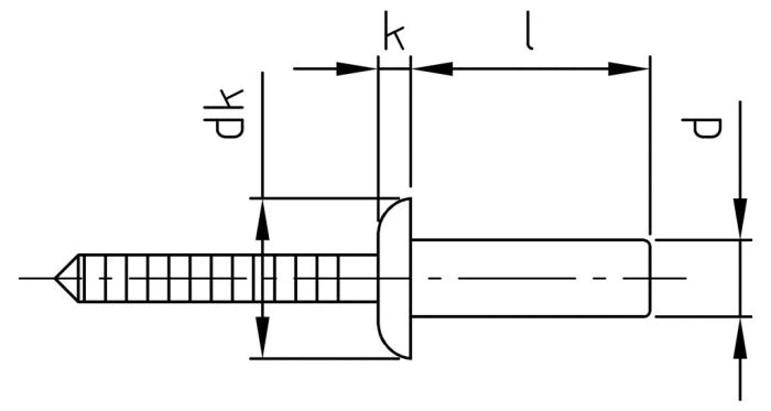 ISO 16585 - Nituri pop cu cap concav etans si tija canelata - 4,8 x 20 mm - 250 buc.