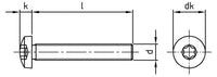 ISO 14583 - Surub cap bombat stea - M10 x 35 TX 50 - 100 buc.