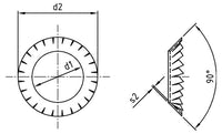 DIN 6798 - Saiba elastica inecata crestata exterior tip V - 17,0 mm - 200 buc.