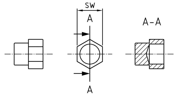 Dop siguranta pentru cap hexagonal imbus - A/F 6 mm - 100 buc.