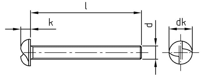 Surub siguranta cap plat cu filetare unidirectionala - M8 x 10 mm - 100 buc.