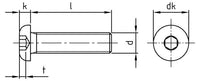 ISO 7380 - Surub cap bombat cu hexagon imbus - M12 x 25/25 mm - 50 buc.