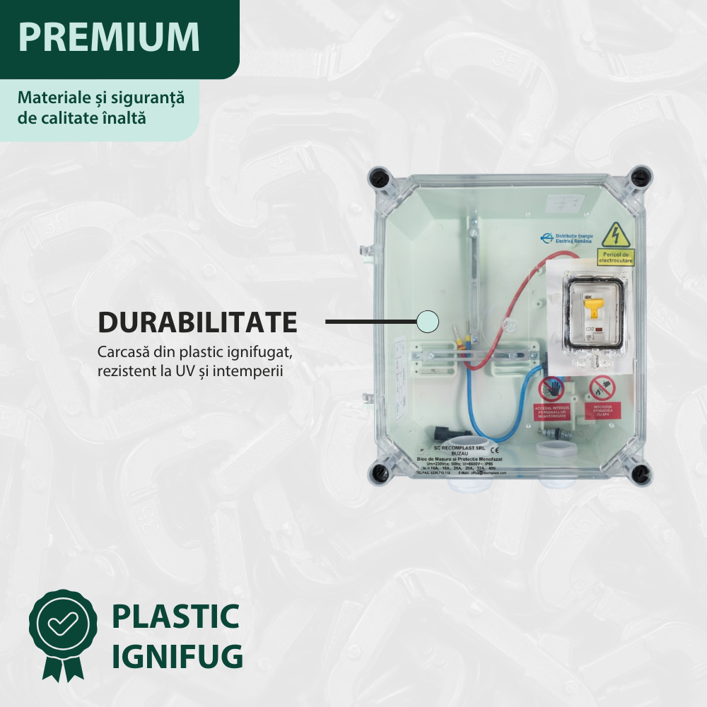 Bloc de măsură și protecție monofazat BMPM 32A IP65 pentru branșament electric rezidențial