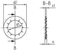 DIN 6798 - Saiba elastica crestata interior tip J - 28,0 mm - 100 buc.