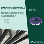 Banda Perforata tip R 12 17 x 0.8 mm, otel zincat, 10m