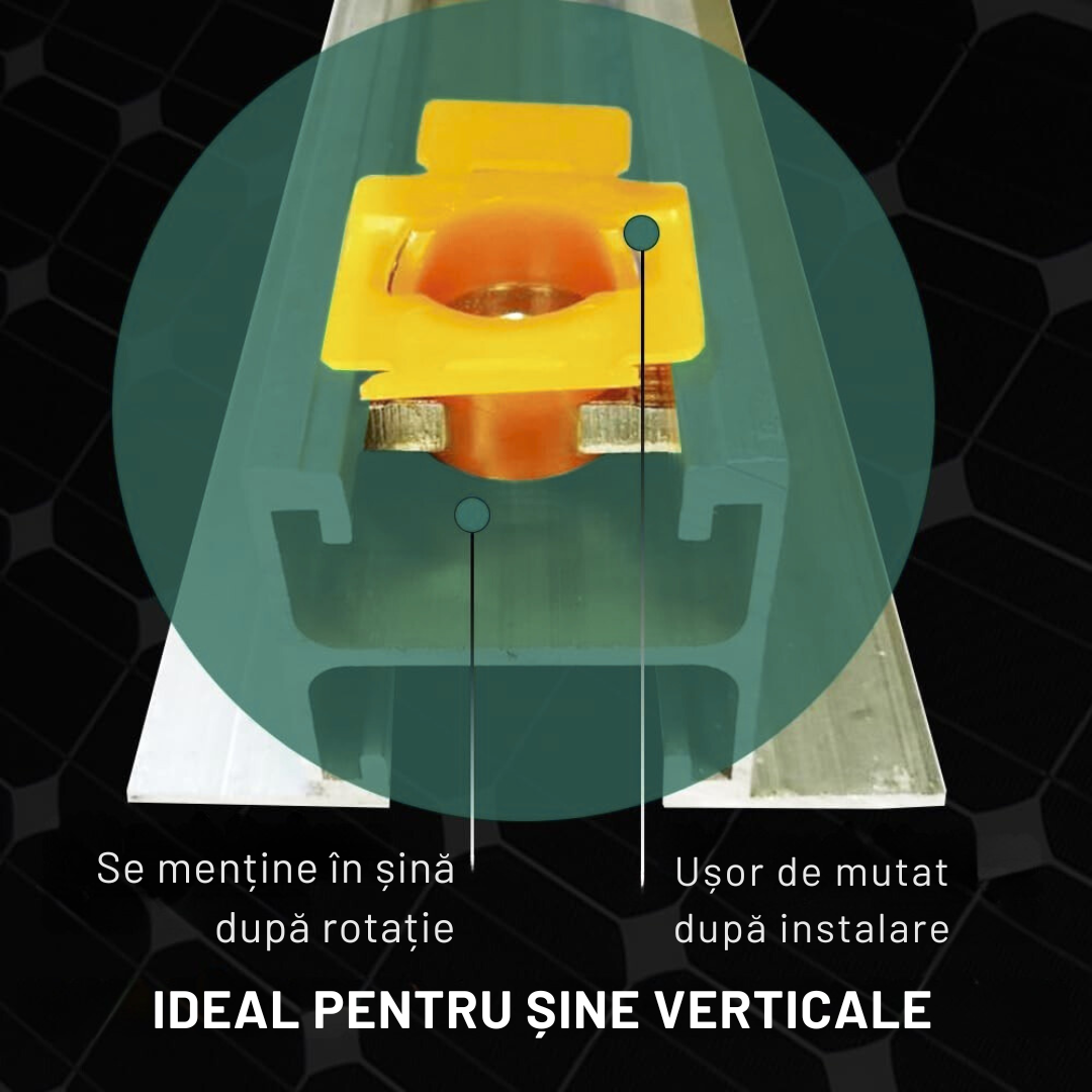 Piuliță de inserție M8, inox A2, cu ajutor plastic pt. profile 41/41 și 41/21