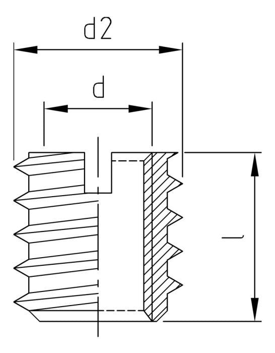 Insertii dublu filetate interior-exterior tip B - M16 x 25 mm - 50 buc.