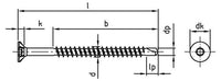 Surub lemn dulgherie autoforant filet partial - 4,5 x 80/54 TX 20 - 200 buc.