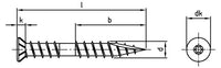 Surub lemn dulgherie terasa deck cap inecat cu nervuri TBS-Drill - 5,3 x 100 TX 20 - 100 buc.