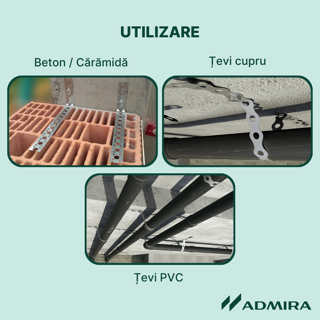 Banda Perforata tip D 12 19 x 0.8 mm, otel zincat, 10m