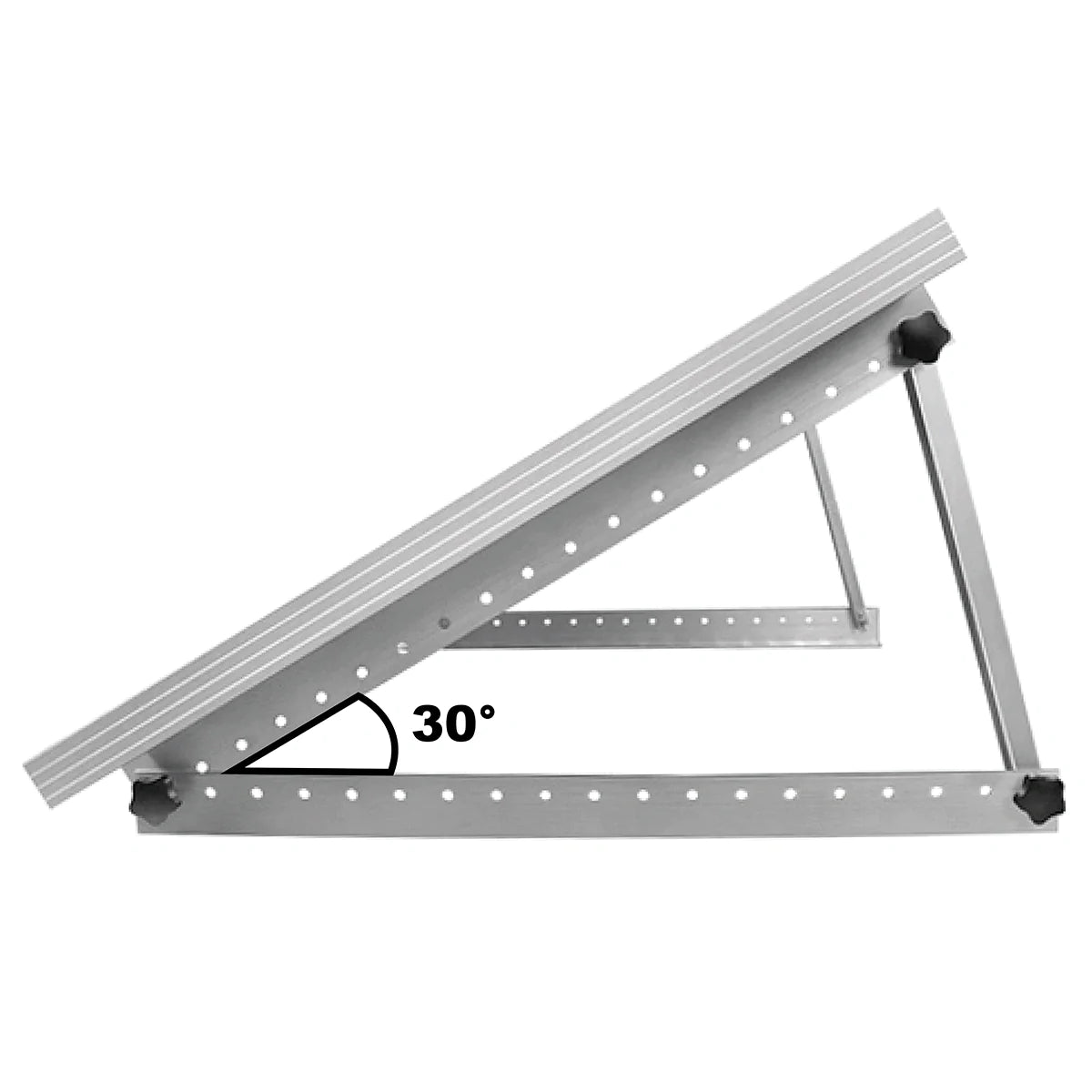 Set 2 Triunghiuri reglabile 1140x545 mm 0°-90° pentru panou fotovoltaic, cu unghi reglabil, aluminiu