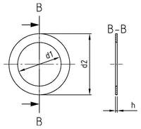DIN 988 - Saiba de reglare - 20 x 28 x 0,3 mm - 100 buc.