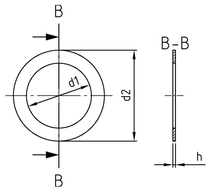 DIN 988 - Saiba de reglare - 15 x 21 x 0,2 mm - 100 buc.