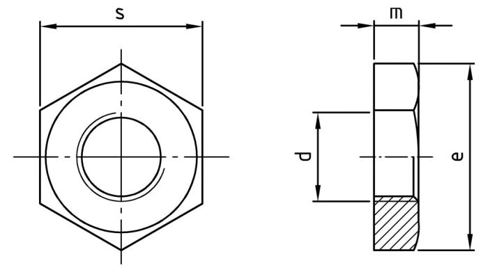 DIN 431 - Piulita hexagonala pentru tevi - BG 1/4" A/F 22 - 100 buc.