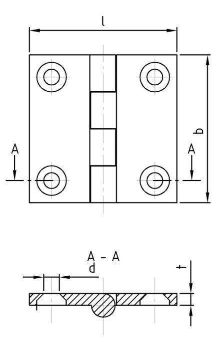 Balamale universale otel inoxidabil A4 - 50 x 50 - 5 buc.