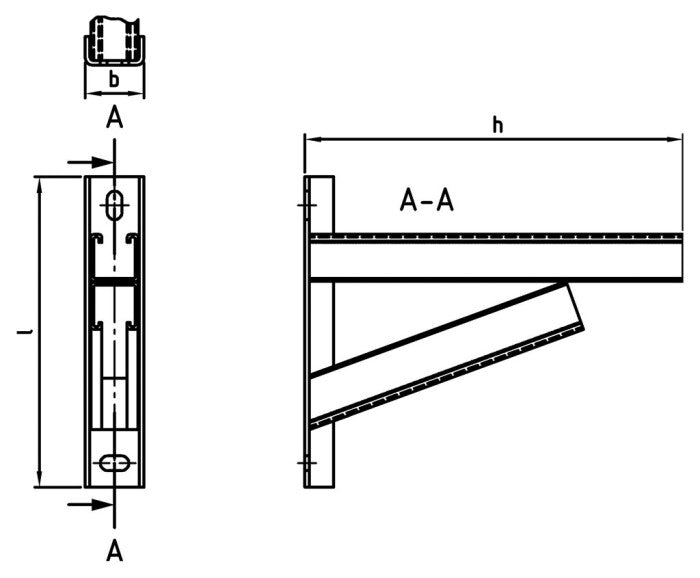 Suport tip triunghi de sustinere 41x41 - 41/41 625 x 380 mm