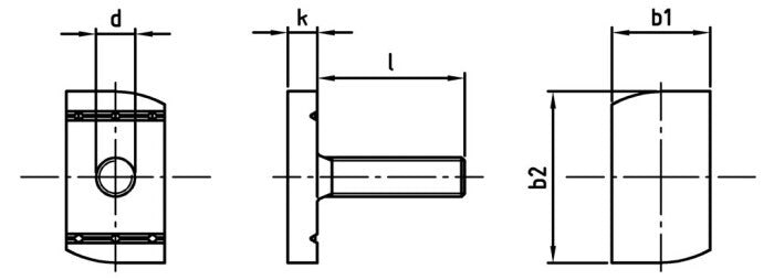 Surub cap T ciocan pentru profil 41/41 sau 41/21 crestat vertical - M10 x 30 mm - 100 buc.