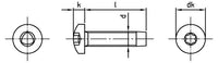 DIN 7500 - Surub cap bombat stea filet complet tip CE M6 x 12 TX 30 mm - 500 buc.