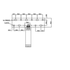 Cârlig 655CML115R – desen tehnic superior și configurația perforațiilor