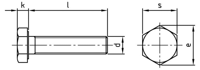 DIN 961 - Surub cap hexagonal pas mic - M16 x 1,5 x 40 mm - 25 buc.