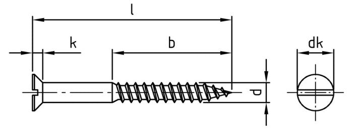 DIN 97 - Surub lemn dulgherie cap inecat crestat filet partial - 3,0 x 35 mm - 200 buc.