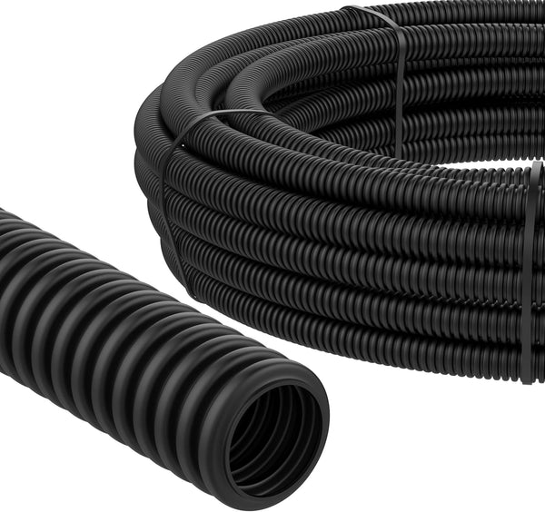 Copex Tub gofrat ignifug flexibil negru soft fara fir HF UV - 50m.