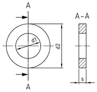 DIN 7349 - Saiba plata pentru suruburi si stifturi seria grea - 4,3 mm - 1000 buc.