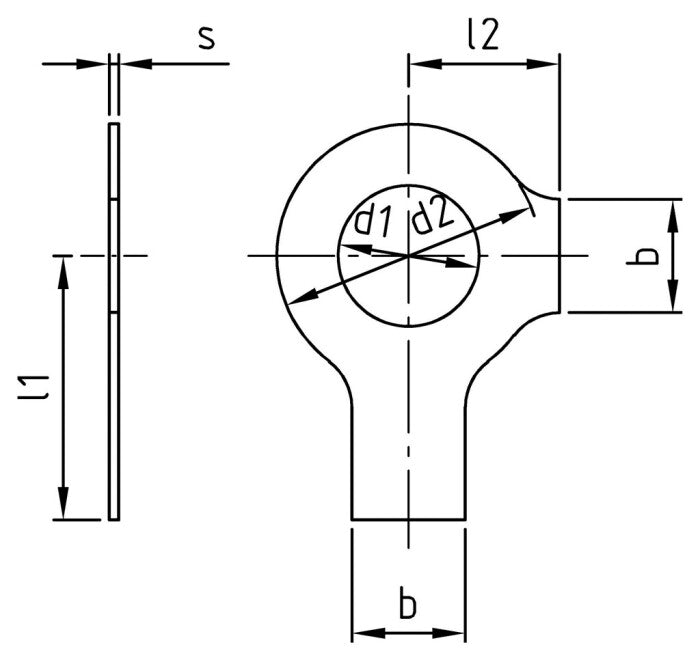 DIN 463 - Saiba de siguranta cu 2 aripi - 40,0 mm - 10 buc.
